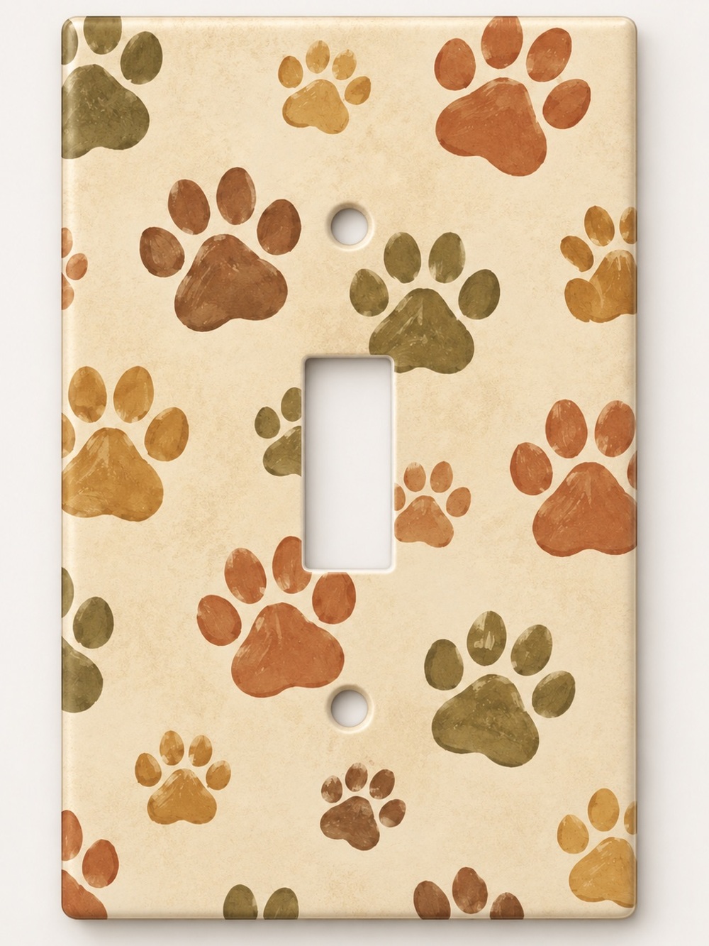 Handmade Paw Print Dog Cat Pet Toggle Light Switch Cover Plate